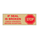 2" x 110 yds. - "Stop If Seal Is Broken..." Messaged Carton Sealing Tape – 2.2 Mil