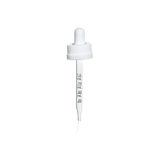 20-400 White CRC Dropper with 76 mm Graduated Polypropylene Pipette (Fits 1 oz Boston Round Bottle) - 1000/Case