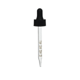 20-400 Black Dropper with 89 mm Graduated Polypropylene Pipette (Fits 2 oz Boston Round Bottle) - 1000/Case