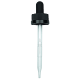 20-400 Black CRC Dropper with 91 mm Glass Pipette (Fits 2 oz Boston Round Bottle) - 1000/Case