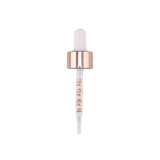 20-400 Rose Gold Dropper with Matte White Bulb, 76mm Graduated Glass pipette (Fits 1 oz Boston Round Bottle) - 1500/Case