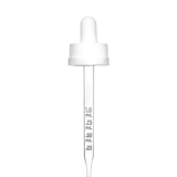 20-400 White CRC Dropper with 76 mm Graduated Glass Pipette (Fits 1 oz Boston Round Bottle) - 1000/Case