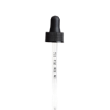 20-400 Black Dropper with 76 mm Graduated Polypropylene Pipette (Fits 1 oz Boston Round Bottle) - 1000/Case