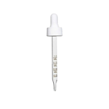 20-400 White Dropper with 89 mm Graduated Polypropylene Pipette (Fits 2 oz Boston Round Bottle) - 1000/Case