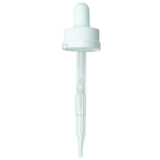 20-400 White CRC Dropper with 91 mm Glass Pipette (Fits 2 oz Boston Round Bottle) - 1000/Case