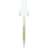 20-400 White Dropper with 91 mm Graduated Glass Pipette (Fits 2 oz Boston Round Bottle) - 1000/Case