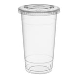 20 oz Clear PET Plastic Cold Cup with Flat Lid - (1000/Case)