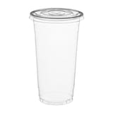 24 oz Clear PET Plastic Cold Cup with Flat Lid - (1000/Case)