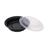 24 oz. Microwavable PP Plastic Round Food Container​ with Lid - (150/Case)