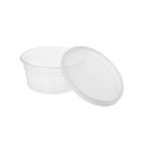 24 oz White Microwaveable Container with Clear Lid