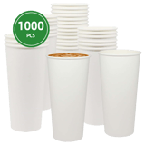 24 oz. White Poly Paper Hot Cups - (1000/Case)
