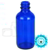 2oz Blue Boston Round Glass Bottle 20-400 (240/Case)