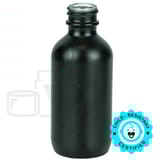 2oz Matte Black Glass Boston Round Bottle 20-400 (240/Case)
