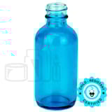 2oz Sky Blue Glass Boston Round Bottle 20-400 (240/Case)