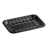 #2S Black PET Plastic Meat Tray,  8 1/8" × 5 11/16" × 9/16" - (250/Case)