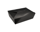 #3 Black Microwavable Folded Paper Take-Out Containers 8.5" x 6.25" x 2.5" - (200/Case)