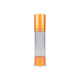 30 ml Clear Airless Bottle w/ Gold Base and Gold Over Cap