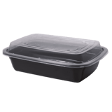 32 oz Black Food Container with Clear Lid