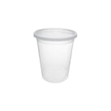 32 oz Clear Round PP Plastic Deli Container with Lid for Meal Prep & Food Storage - (240/Case)