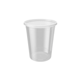 32 oz. Microwavable Heavy weight Clear Plastic Deli Container with Lid - (240/Case)