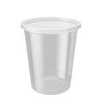 32 oz. Heavy Duty Microwavable Translucent Plastic Deli Containers with Lids - (240/Case)