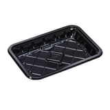 #3PP Black PET Plastic Meat Tray, 9" × 6 9/16" × 1 5/16" - (200/Case)