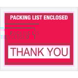 4 1/2 x 5 1/2" Red "Packing List Enclosed - Thank You" Envelopes