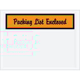 4 1/2 x 6" Orange "Packing List Enclosed" Envelopes
