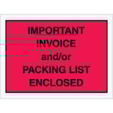 4 1/2 x 6" Red "Important Invoice and/or Packing List Enclosed" Envelopes