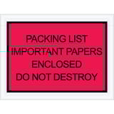 4 1/2 x 6" Red "Important Papers Enclosed" Envelopes