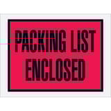 4 1/2 x 6" Red (Open End) "Packing List Enclosed" Envelopes