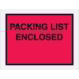 4 1/2 x 6" Red "Packing List Enclosed" Envelopes