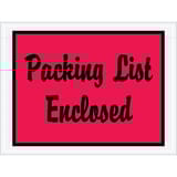 4 1/2 x 6" Red "Packing List Enclosed" Envelopes