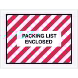 4 1/2 x 6" Red (Striped) "Packing List Enclosed" Envelopes