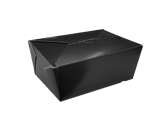 #4 Black Microwavable Folded Paper Take-Out Containers 8.5" x 6.25" x 3.5" - (160/Case)
