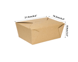 #4 Kraft Microwavable Folded Paper Take-Out Containers 8.6" x 6.4" x 3.5" - (160/Case)