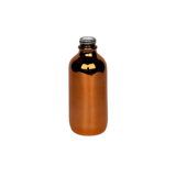 4 oz. (120 ml) Copper Boston Round Glass Bottle 24-400 Neck Finish - (48/Case)