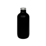 4 oz. (120 ml) Matte Black Boston Round Glass Bottle 24-400 Neck Finish - (48/Case)