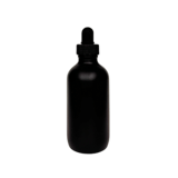 4 oz. (120 ml) Matte Black Boston Round Matte Glass Bottle with Black Dropper - (48/Case)