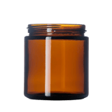 4 oz Amber Glass Straight-Sided Round Jar with 58-400 Neck Finish - (90/Case)