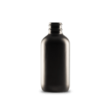4 oz Black Frosted Glass Boston Round Bottle 22-400 Neck Finish