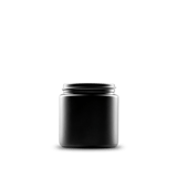 4 oz Black Frosted Glass Straight-Sided Round Jar 58-400 Neck Finish