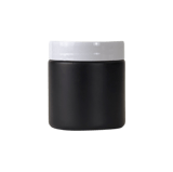 4 oz. Black Matte Glass 58-400 Straight Sided Round Jar with PP White Lid - (24/Case)