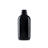 4 oz Black UV Glass Boston Round Bottle 22-400 Neck Finish
