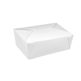 #4 White Microwavable Folded Paper Take-Out Containers 8.5" x 6.25" x 3.5" - (160/Case)