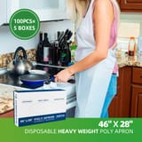 Disposable Heavy Weight White Poly Aprons - (500/Case)
