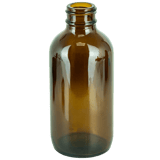 4oz Amber Glass Boston Round Bottle 24-400 (128/case)
