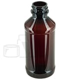 4oz PET Plastic Dark Amber Modern Round Bottle 24-400 (500/Case)