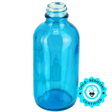 4oz Sky Blue Glass Boston Round Bottle 22-400 - (128/case)