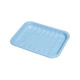 #4P Blue PET Plastic Meat Tray, 9 1/8" × 7 1/16" × 1 3/16" - (250/Case)